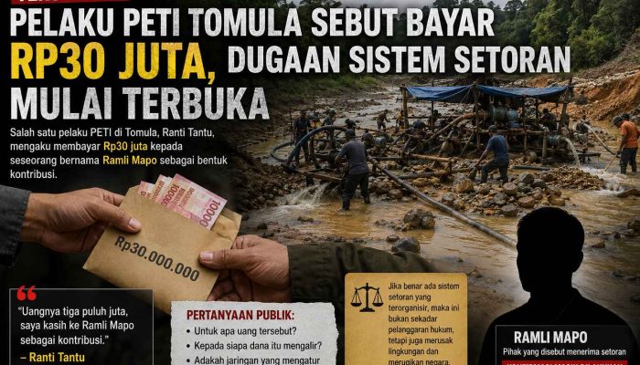 Terungkap! Pelaku PETI Tomula Sebut Bayar Rp30 Juta, Dugaan Sistem Setoran Mulai Terbuka