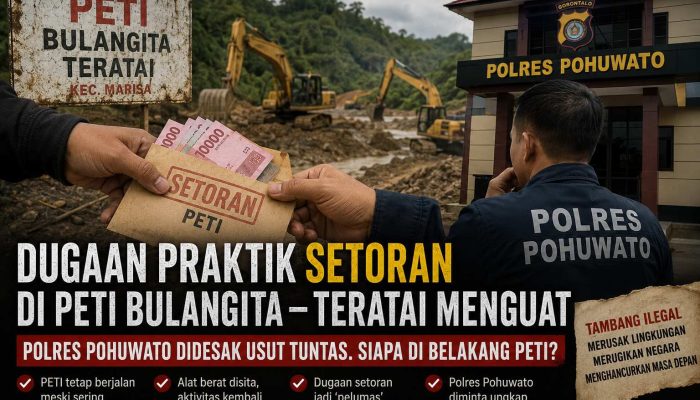 Dugaan Praktik Setoran di PETI Bulangita-Teratai Menguat, Polres Pohuwato Didesak Usut hingga Aktor di Balik Tambang Ilegal